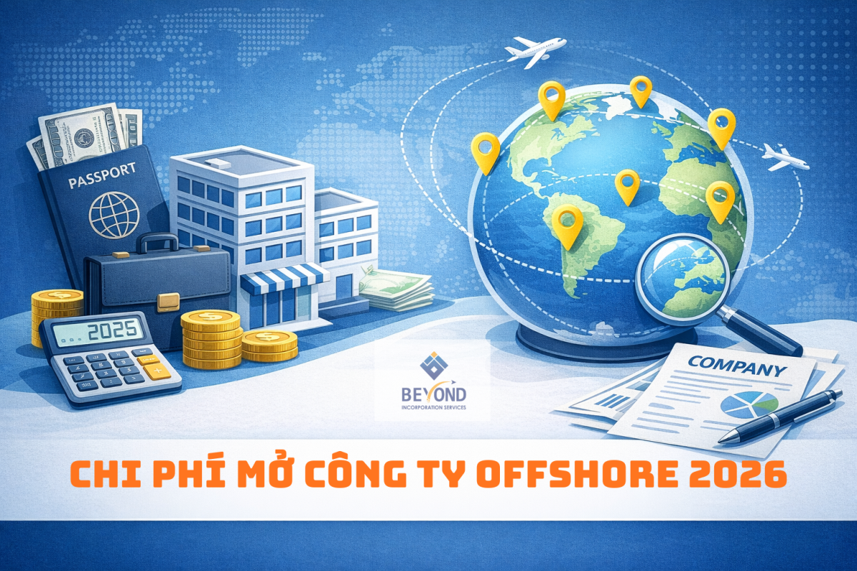 Chi phí mở công ty offshore 2026: Bảng giá BVI, Hong Kong, Singapore, Saint Vincent, Samoa, Ajman, Seychelles
