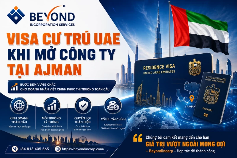 Visa Cư Trú UAE Khi Thành Lập Công Ty Tại Ajman 2026: Điều Kiện, Quy Trình Và Lợi Ích Toàn Diện