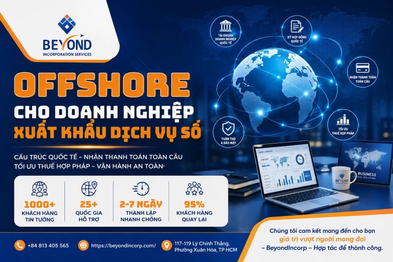 Offshore Cho Doanh Nghiệp Xuất Khẩu Dịch Vụ Số