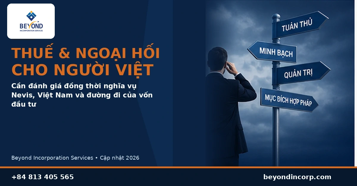 Rủi ro thuế và ngoại hối đối với người Việt khi sử dụng Nevis LLC để nắm giữ tài sản quốc tế